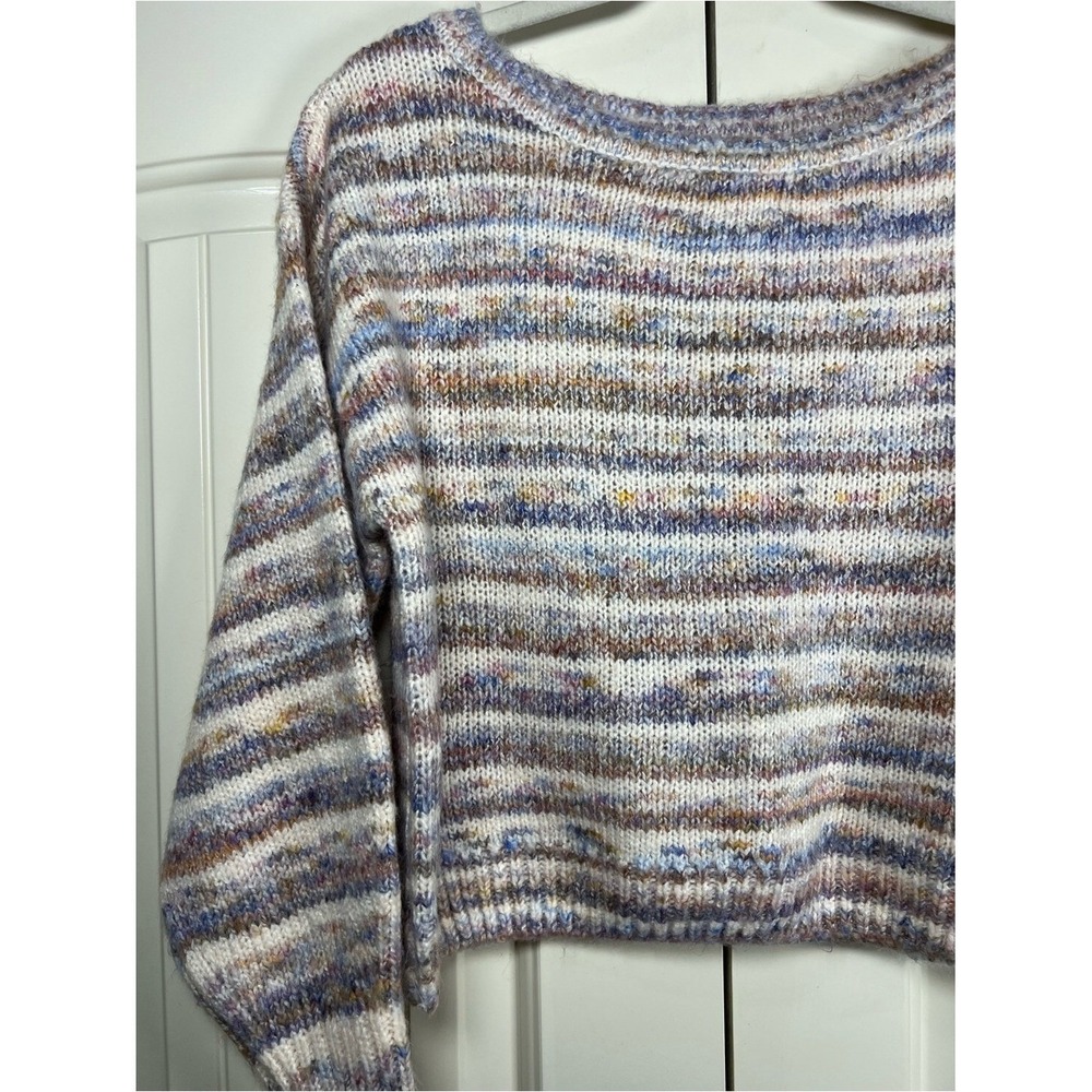 Hollister Multi-Color Spacedye Knit Oversized Boatneck Sweater SIZE SMALL - Picture 3 of 8